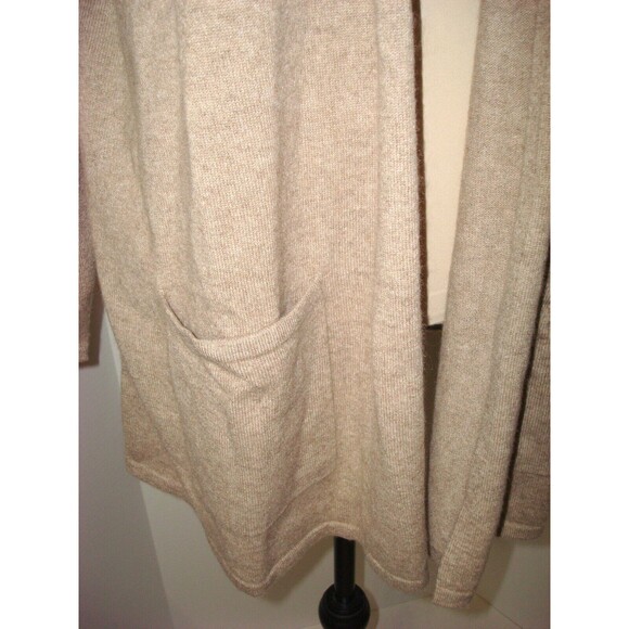 NWT New Womens XL 1X 2X Ryllace Plus 100% Cashmere Open Cardigan Sweater Tan Bro - Picture 3 of 8